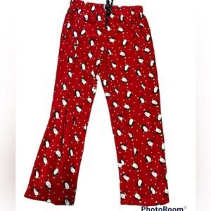 Rene Rofe Winter Penguin Fleece Pajama
Bottoms Red, XL